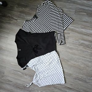 FOREVER 21 Black and White Cropped tops...Juniors L